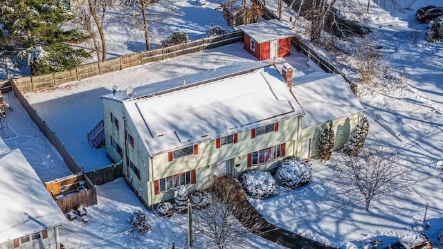 view of snowy aerial view