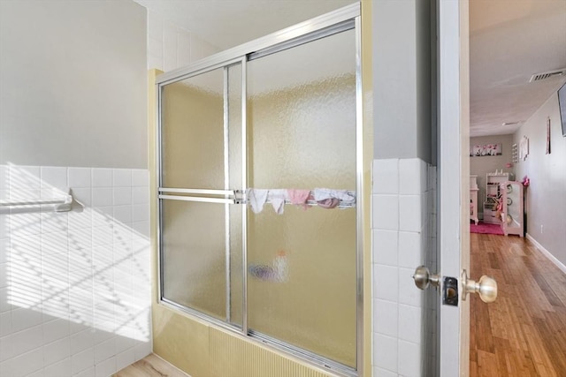 bathroom featuring hardwood / wood-style floors