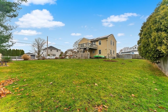 view of yard featuring a deck