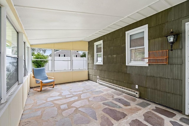 8 Grandview St, South Hadley, MA 01075 - unfurnished sunroom with baseboard heating and vaulted ceiling