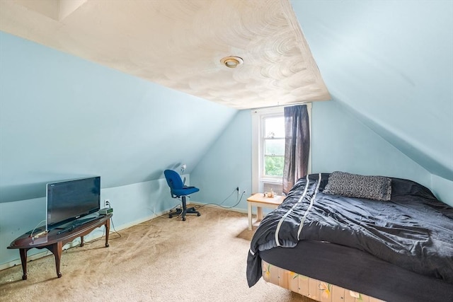 112 Lawrence St, Fitchburg, MA 01420 - bedroom featuring vaulted ceiling, carpet, and baseboards