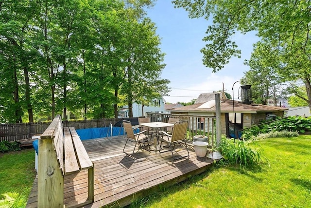 112 Lawrence St, Fitchburg, MA 01420 - wooden terrace featuring outdoor dining area