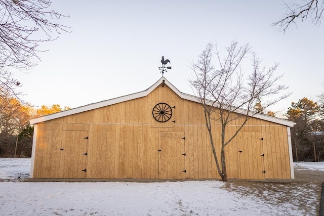 view of snow covered structure