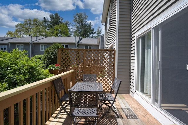 balcony with outdoor dining area