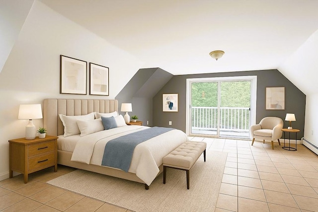 6 Debbie Ln, Freetown, MA 02702 - bedroom with light tile patterned floors, access to outside, and lofted ceiling