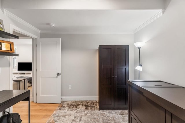 172 Orchard St Unit 172, Watertown, MA 02472 - office with ornamental molding, light wood finished floors, and baseboards