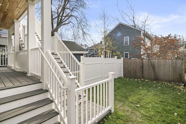 172 Orchard St Unit 172, Watertown, MA 02472 - view of yard featuring stairs and a wooden deck