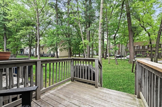 119 Wellman Ave Unit 119, Chelmsford, MA 01863 - wooden deck featuring a residential view and a lawn