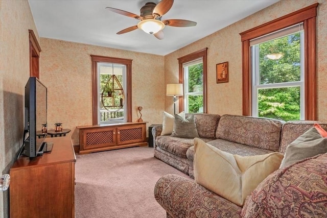100 Williams Ave, Boston, MA 02136 - living area with ceiling fan and carpet flooring