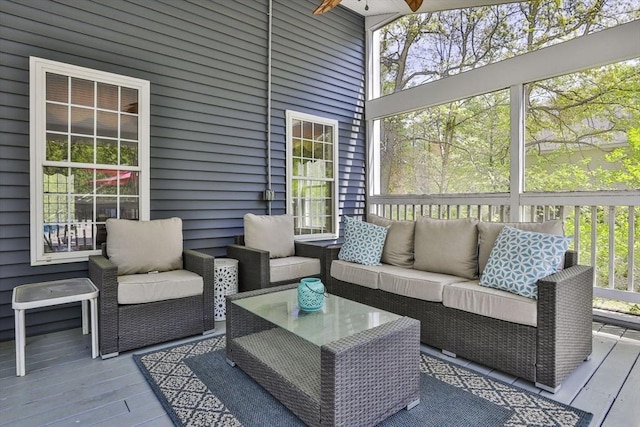 deck with outdoor lounge area