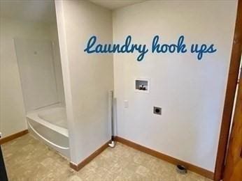 laundry area featuring hookup for an electric dryer and washer hookup