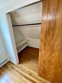 closet with baseboard heating