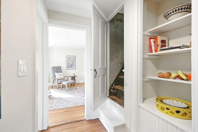interior space with wood finished floors