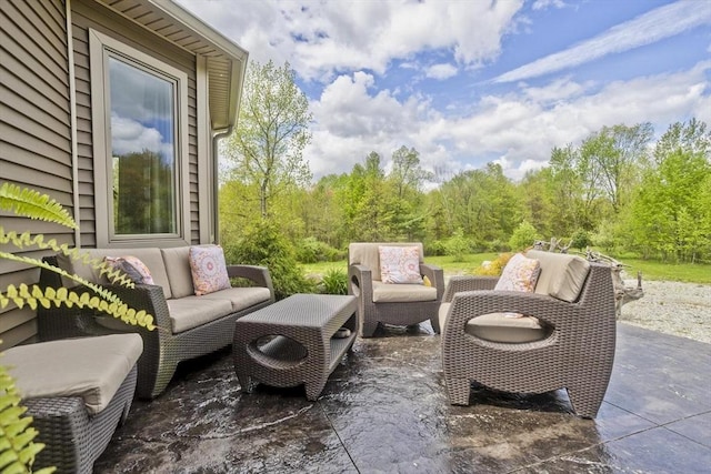 view of patio with an outdoor hangout area