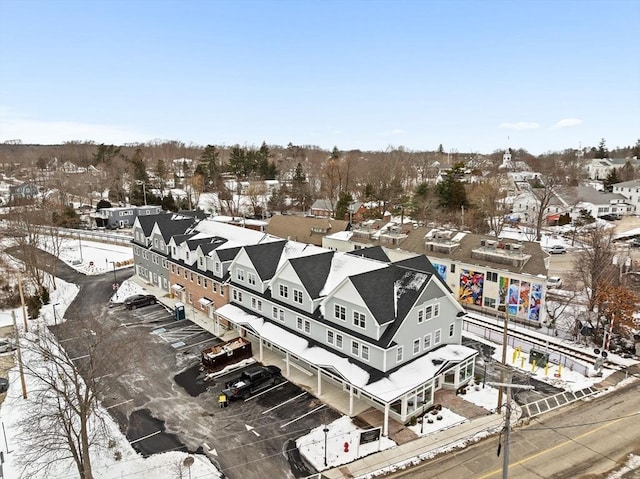 1 Pleasant St Unit 204, Cohasset, MA 02025 - snowy aerial view featuring a residential view