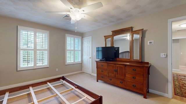 659 Sherman Farm Rd, Burrillville, RI 02830 - bedroom featuring baseboards, light colored carpet, and ceiling fan
