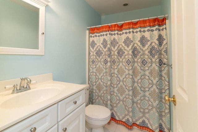 9 Old Poor Farm Rd, Ware, MA 01082 - bathroom featuring vanity, tile patterned flooring, and curtained shower