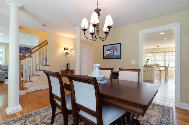 9 Old Poor Farm Rd, Ware, MA 01082 - dining area with decorative columns, healthy amount of natural light, and recessed lighting