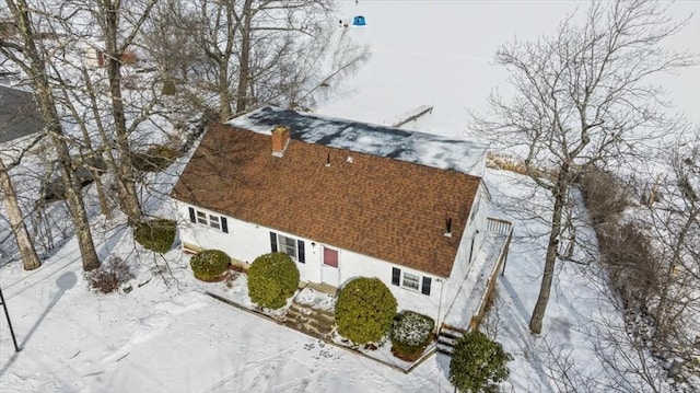 view of snowy aerial view