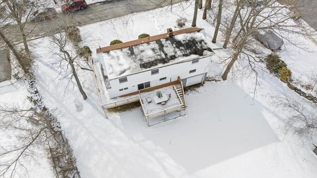 view of snowy aerial view