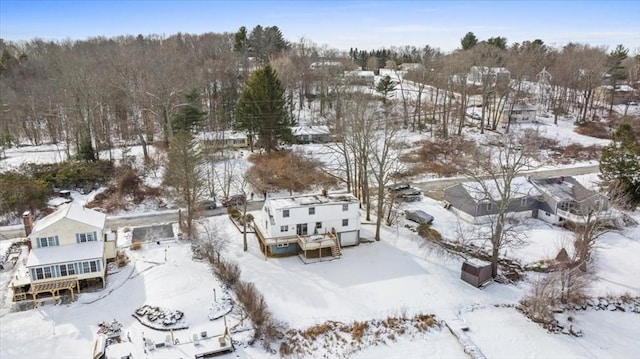 view of snowy aerial view