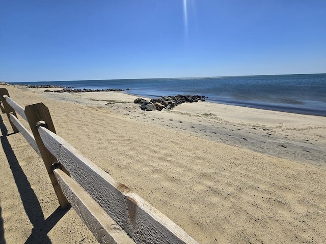 view of water feature featuring a view of the beach