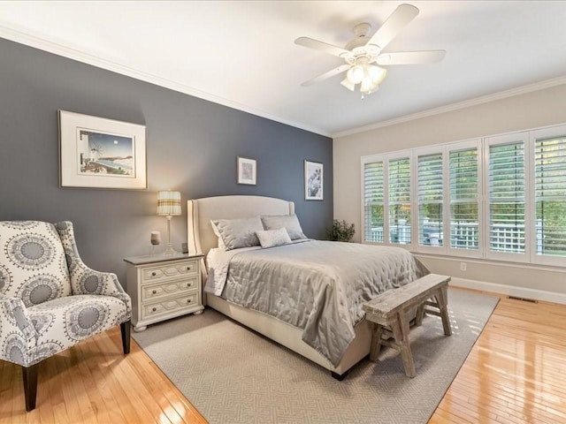 26 Silver Brook Ln Unit 26, Norwell, MA 02061 - bedroom featuring hardwood / wood-style flooring, crown molding, and ceiling fan