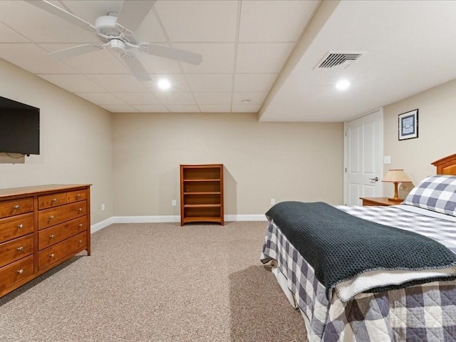 26 Silver Brook Ln Unit 26, Norwell, MA 02061 - bedroom with a ceiling fan, light carpet, and recessed lighting