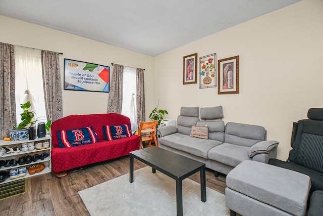 living room featuring hardwood / wood-style flooring