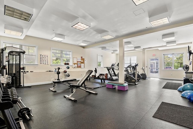 83 Johnson Woods Dr Unit 83, Reading, MA 01867 - workout area featuring baseboards and healthy amount of natural light