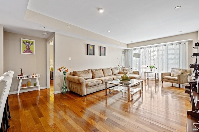 living room featuring hardwood / wood-style flooring