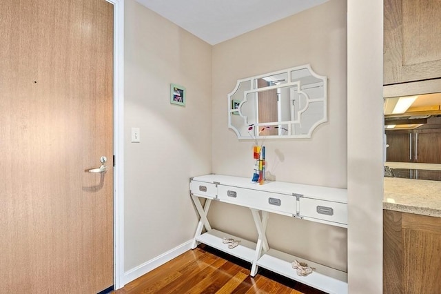 interior space featuring dark wood-type flooring