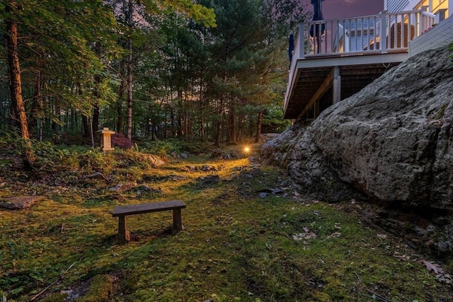 1 Crooked Ln, Manchester, MA 01944 - view of yard featuring a deck