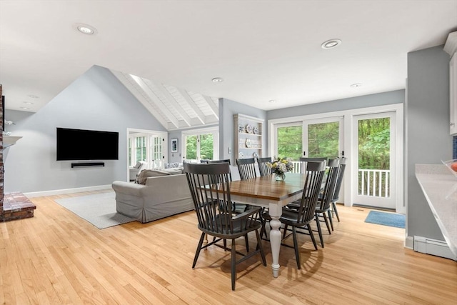 1 Crooked Ln, Manchester, MA 01944 - dining space with light wood finished floors and recessed lighting