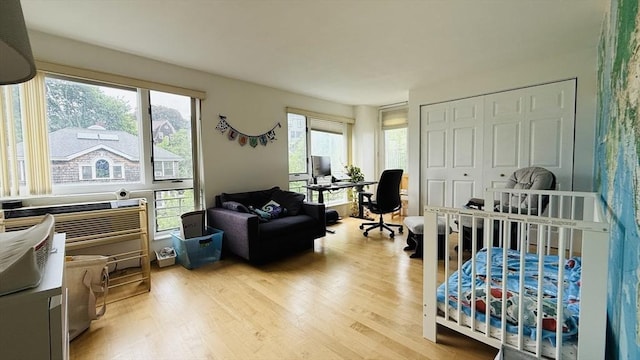 66 Winchester St Phb, Phb, Brookline, MA 02446 - bedroom featuring light wood-style flooring, a desk, and a closet