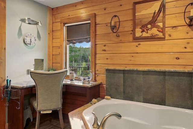 4 Paddock Rd, Rutland, MA 01543 - full bathroom featuring wooden walls and a garden tub