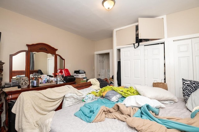 bedroom featuring multiple closets