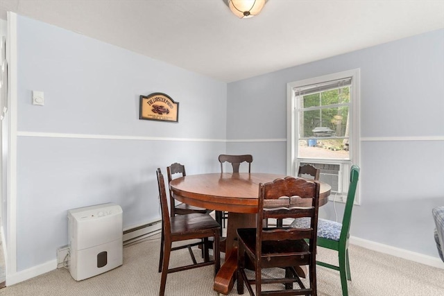 35 Island Rd, Holland, MA 01521 - carpeted dining space featuring a baseboard radiator and baseboards