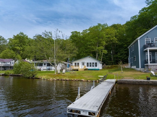 35 Island Rd, Holland, MA 01521 - dock with a water view and a lawn