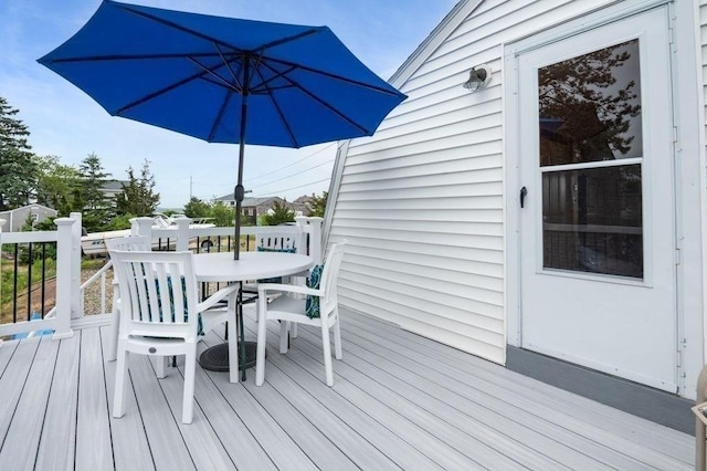 5 I St Unit 2, Newburyport, MA 01950 - wooden deck with outdoor dining space