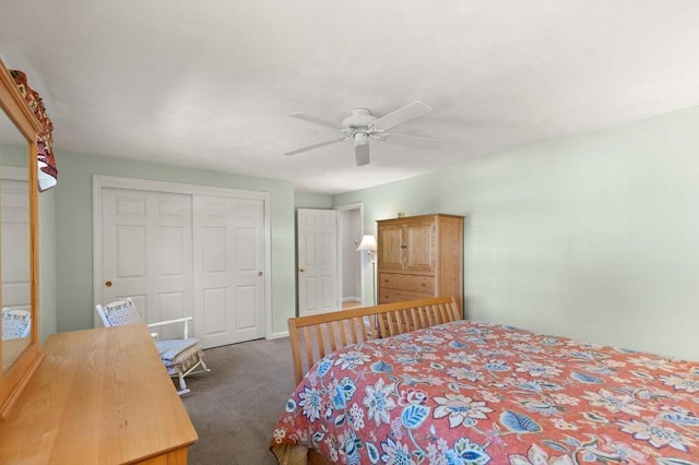 24 Hodgkins Dr, Ipswich, MA 01938 - bedroom featuring carpet floors, ceiling fan, and a closet