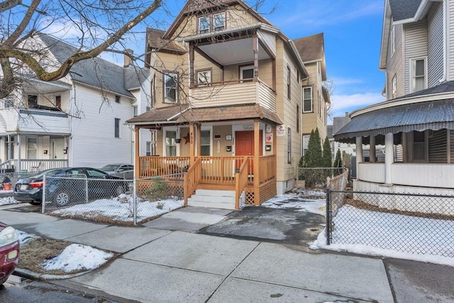 view of front of property with covered porch