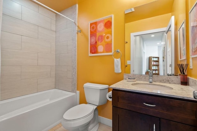 370 Beech St Unit 2, Boston, MA 02131 - full bathroom featuring toilet, vanity, washtub / shower combination, and baseboards