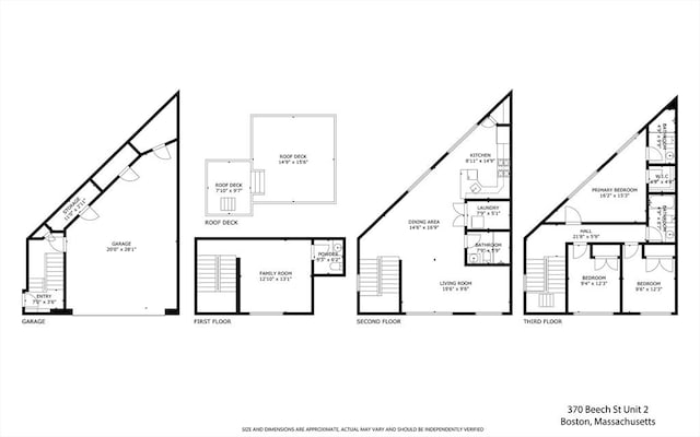 370 Beech St Unit 2, Boston, MA 02131 - floor plan / room layout