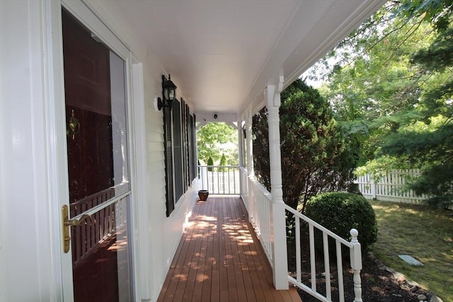 wooden deck with a porch
