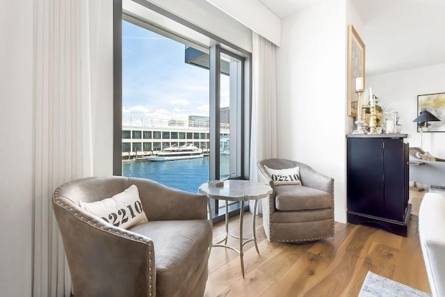 300 Blvd 3I, Boston, MA 02210 - living area with wood finished floors and a water view