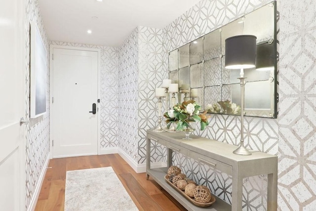300 Blvd 3I, Boston, MA 02210 - foyer entrance with wallpapered walls and wood finished floors