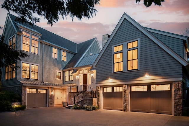 view of front facade featuring a garage