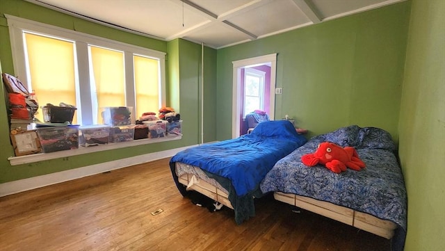 132 Institute Rd, Worcester, MA 01602 - bedroom with wood finished floors and coffered ceiling