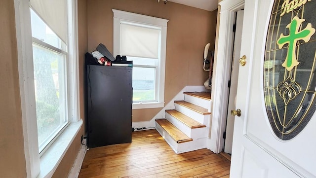 132 Institute Rd, Worcester, MA 01602 - staircase featuring hardwood / wood-style floors
